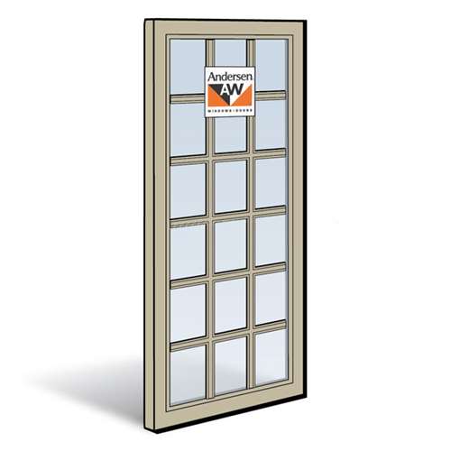 Andersen Stationary Panel Sandtone Exterior with Pine Interior Dual Pane Finelight Tempered Glass Size 4068 | WindowParts.com.