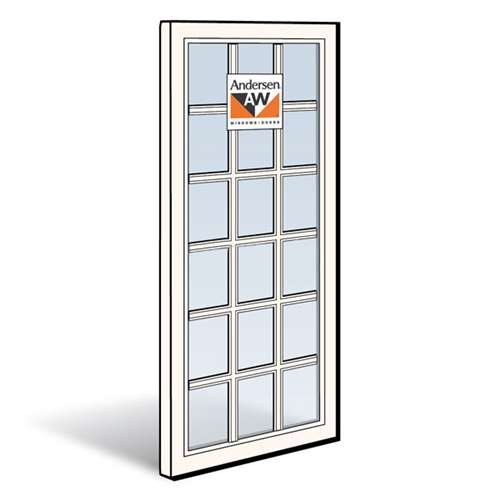 Andersen Operating Panel White Exterior with Pine Interior Dual Pane Finelight Tempered Glass Size 3068 | WindowParts.com.