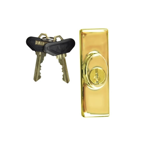 Andersen Anvers Style - Exterior Keyed Lock with Keys (Right Hand) in Bright Brass | WindowParts.com.