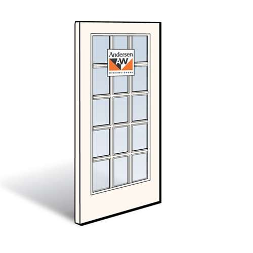 Andersen Active Right Hand Panel White Exterior with Pine Interior High-Performance Low-E4 Finelight Tempered Glass Size 3168 | WindowParts.com.