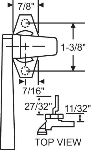Truth Hardware 1-3/8" Cam Handle (Left Hand)