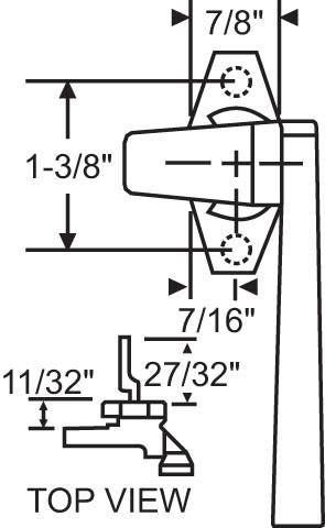 Truth Hardware 1-3/8" Cam Handle (Right Hand)