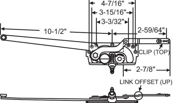 Truth Hardware "Entrygard" Dual Arm Operator - Extra Short Link - (Left Hand)