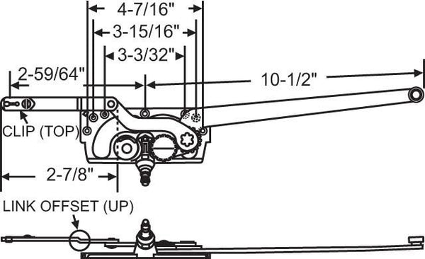 Truth Hardware "Entrygard" Dual Arm Operator - Extra Short Link - (Right Hand)