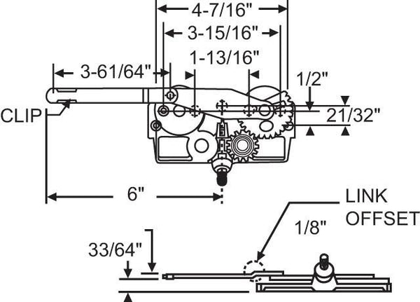 Truth Hardware "EntryGard" Dyad Arm Casement Operator (Right Hand)