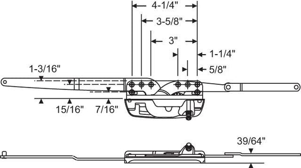 Truth Hardware "Encore" Dual Arm Casement Operator (Left Hand)