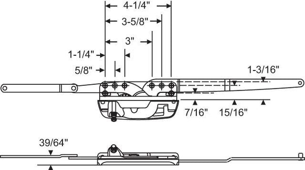 Truth Hardware "Encore" Dual Arm Casement Operator (Right Hand)