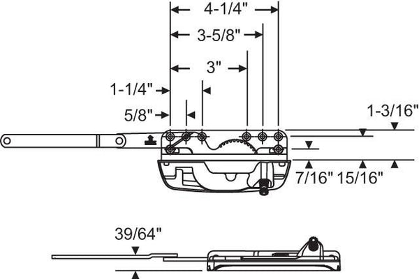 Truth Hardware "Encore" Dyad Casement Operator (Right Hand)
