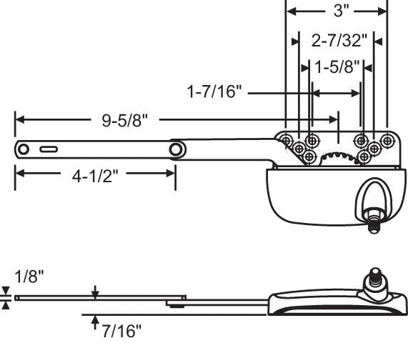 Truth Hardware "Ellipse" Split Arm Casement Operator (Right Hand) - White