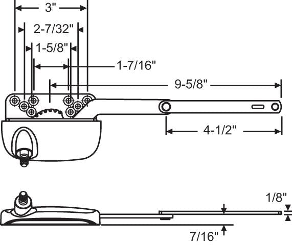 Truth Hardware "Ellipse" Split Arm Casement Operator (Left Hand) - White