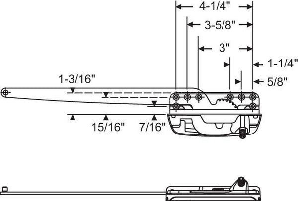 Truth Hardware "Encore" Single Arm Casement Operator (Left Hand)