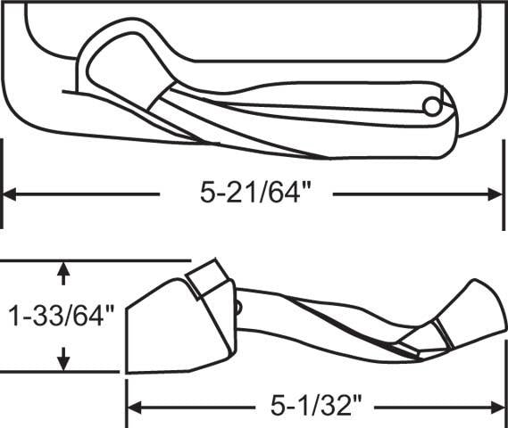 Truth Hardware "Encore" Folding Handle and Plastic Cover Set (Left Hand)