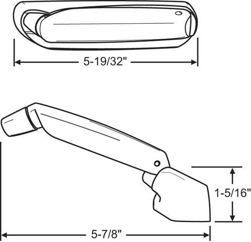 Ashland Operator Handle and Cover (Left Hand) - White