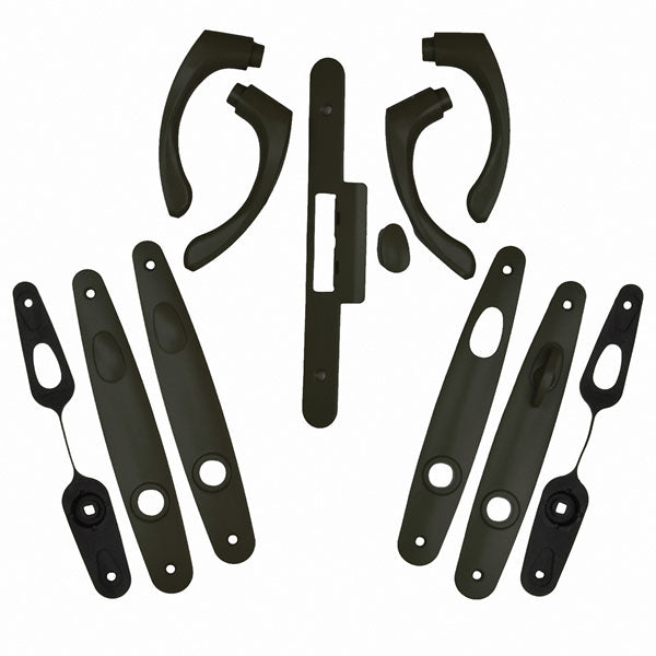 Andersen Tribeca Style (Double Active) Hinged Door Hardware Set in Black