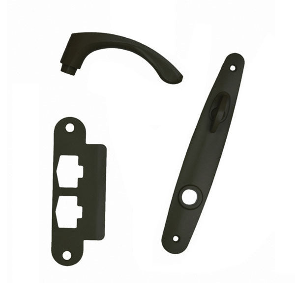 Andersen Tribeca Style (Single Active) Interior Hardware Set in Black - Left Hand - Half Kit