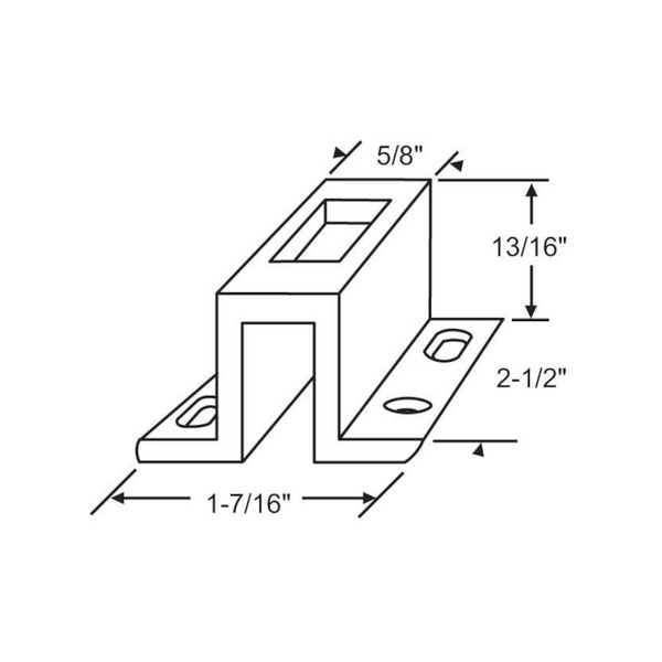 Truth Sliding Patio Door Latch Keeper - White