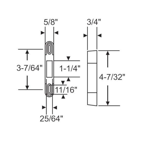 Sliding Patio Door Mortise Latch Keeper