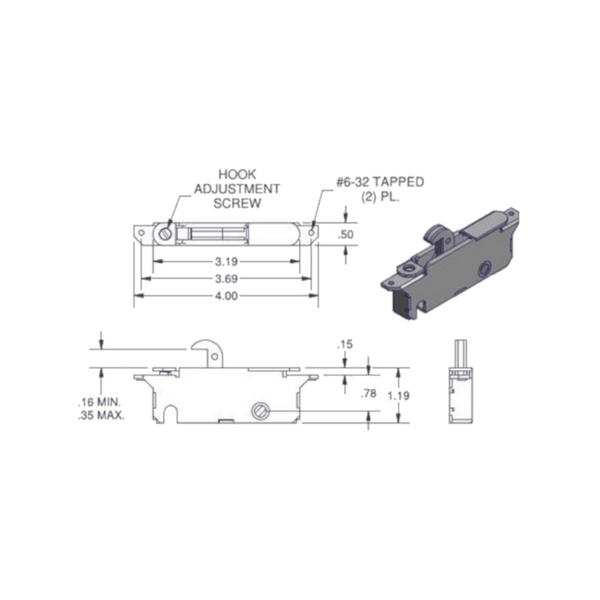 Truth Hardware Sliding Patio Door Mortise Latch