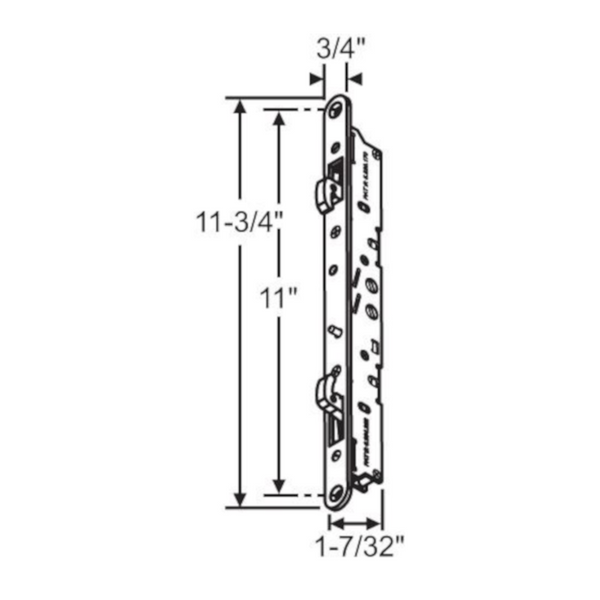 Truth Hardware "Gemini" Sliding Patio Door Mortise Latch - Two-Point