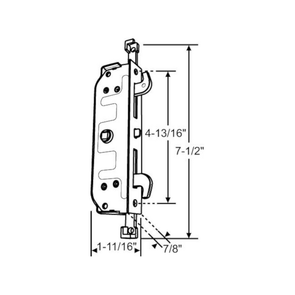 Sliding Patio Door Mortise Latch - Two-Point