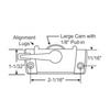 Truth Hardware "Trimline" Window Sash Lock - 2 - 1/16" with Alignment Lugs