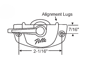 Pella Double Hung Sash Lock with Alignment Lugs
