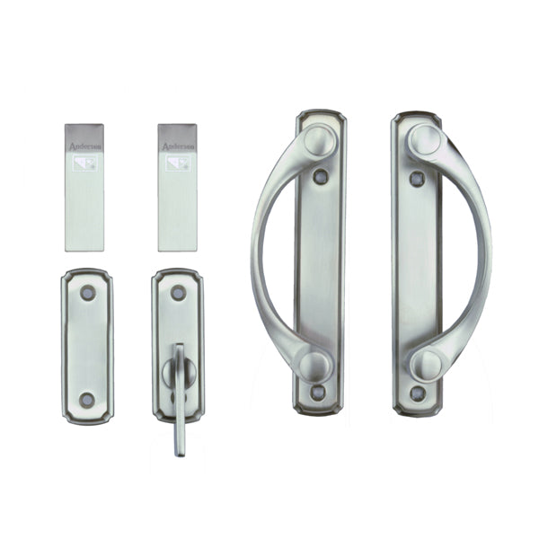 Andersen Newbury 4-Panel Gliding Door Interior Hardware Set in Satin Nickel (Half-Kit)