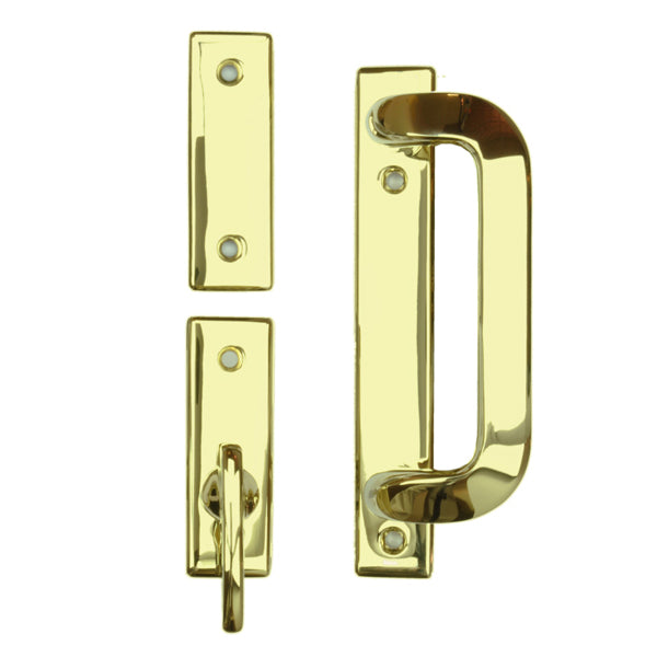 Andersen Anvers 2-Panel Gliding Door Interior Hardware Set in Bright Brass (Half-Kit)