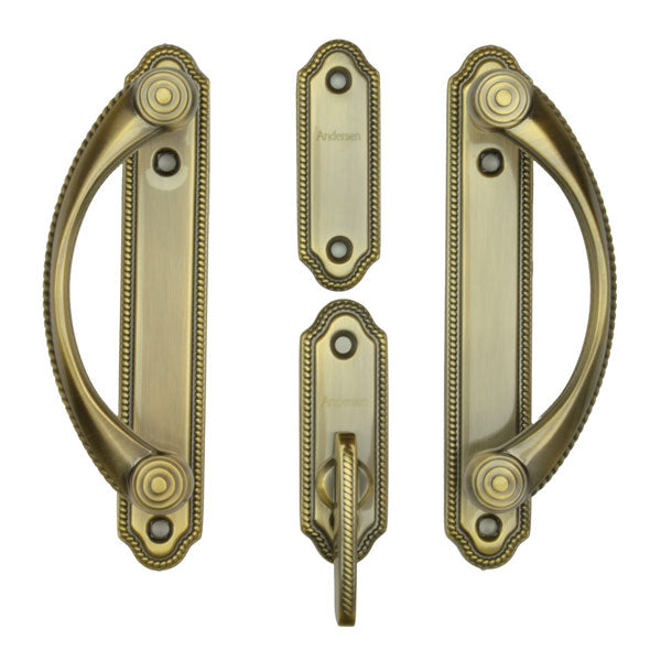 Andersen Whitmore 2-Panel Gliding Door Hardware Set in Antique Brass