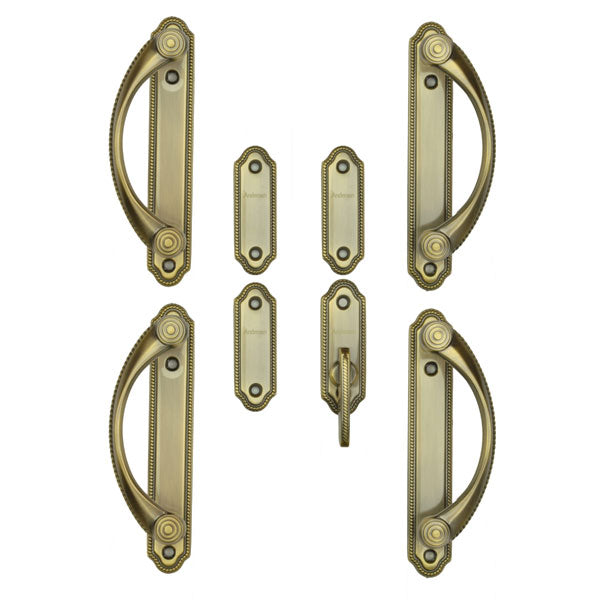 Andersen Whitmore 4-Panel Gliding Door Hardware Set in Antique Brass