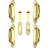 Andersen "Covington" Style (4-Panel) Gliding Door Hardware Set in Bright Brass