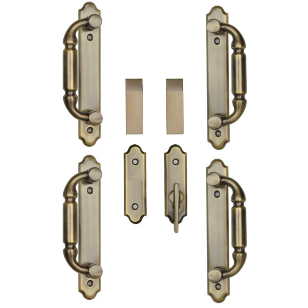 Andersen "Covington" Style (4-Panel) Gliding Door Hardware Set in Antique Brass
