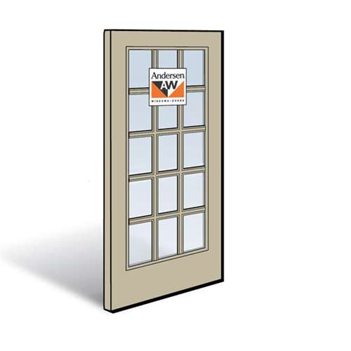 Andersen Active Right Hand Panel Sandtone Exterior with Pine Interior High-Performance Low-E4 Finelight Tempered Glass Size 3168 | WindowParts.com.