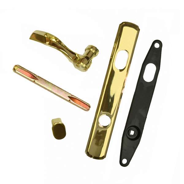 Andersen Newbury Style (Single Active) Exterior Hardware Set in Bright Brass - Left Hand - Half Kit | WindowParts.com.
