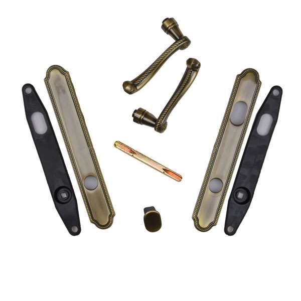 Andersen Whitmore Style (Double Active) Exterior Hardware Set in Antique Brass - Half Kit | WindowParts.com.