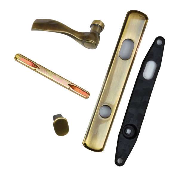 Andersen Newbury Style (Single Active) Exterior Hardware Set in Antique Brass - Right Hand - Half Kit | WindowParts.com.