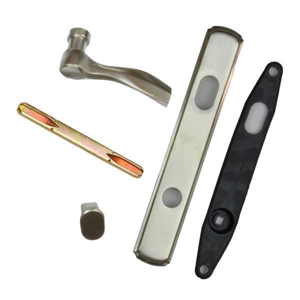 Andersen Newbury Style (Single Active) Exterior Hardware Set in Satin Nickel - Right Hand - Half Kit | WindowParts.com.
