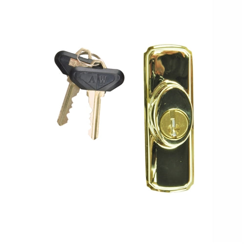 Andersen Newbury Style - Exterior Keyed Lock with Keys (Left Hand) in Bright Brass | WindowParts.com.