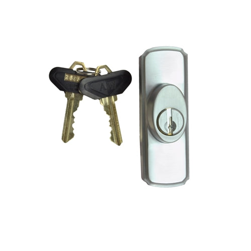 Andersen Newbury Style - Exterior Keyed Lock with Keys (Left Hand) in Brushed Chrome | WindowParts.com.