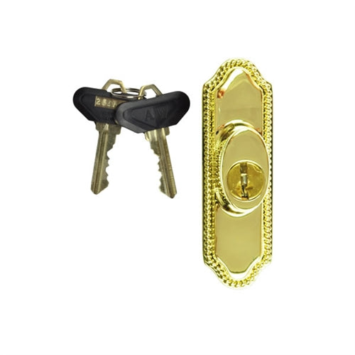 Andersen Whitmore Style - Exterior Keyed Lock with Keys (Right Hand) in Bright Brass | WindowParts.com.