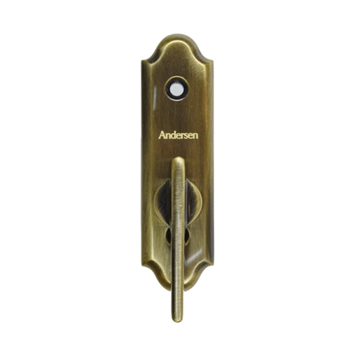 Andersen Covington Style Gliding Door Thumb Latch in Antique Brass | WindowParts.com.