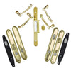 Andersen Whitmore Style (Double Active) Hinged Door Hardware Set in Bright Brass | WindowParts.com.