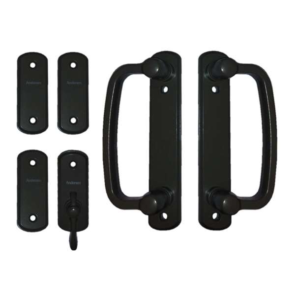 Andersen Albany 4-Panel Gliding Door Interior Hardware Set in Black(Half-Kit) | WindowParts.com.