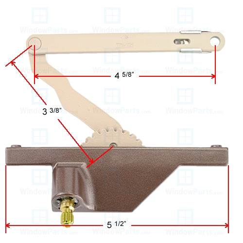 Truth Hardware "Rear Mount" Dyad Split Arm Operator (Left Hand) | WindowParts.com.