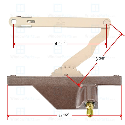 Truth Hardware "Rear Mount" Dyad Split Arm Operator (Right Hand) | WindowParts.com.